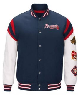 Atlanta Braves Home Team Commemorative Navy and White Jacket