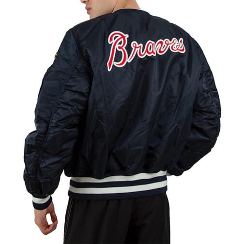 Atlanta Braves MA-1 Navy Bomber Jacket - Image 3