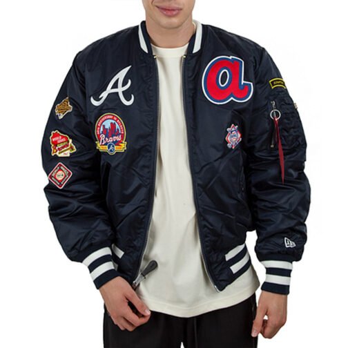 Atlanta Braves MA-1 Navy Bomber Jacket - Image 5