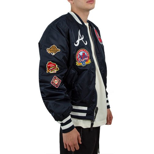 Atlanta Braves MA-1 Navy Bomber Jacket - Image 7