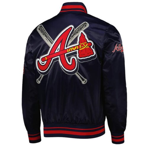 Atlanta Braves Mash Up Blue Satin Jacket - Image 2