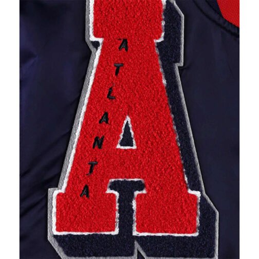 Atlanta Braves Mash Up Blue Satin Jacket - Image 4