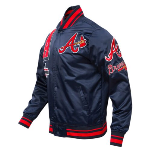 Atlanta Braves Mashup Classic Rib Satin Jacket - Image 3
