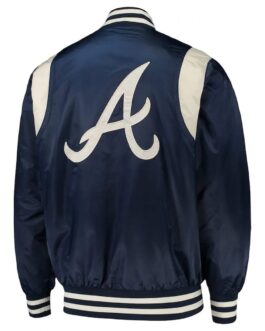 Navy and White Atlanta Braves Full-Snap Jacket
