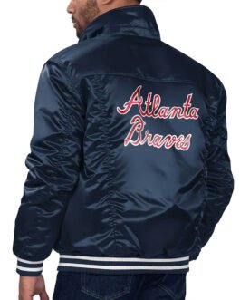 Atlanta Braves Navy Silver Tab Trucker Jacket