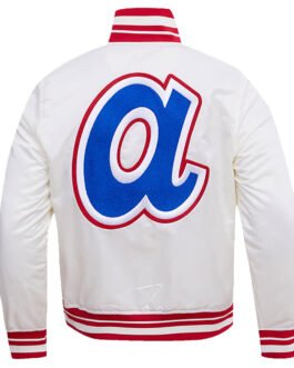 Atlanta Braves Retro Classic Rib White Satin Jacket