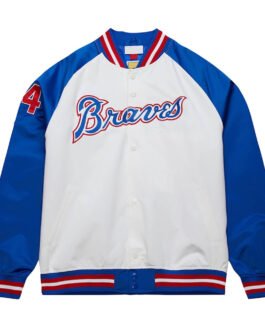 Atlanta Braves Royal and White Lightweight Satin Jacket