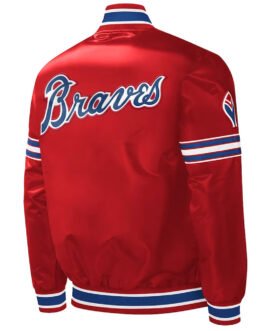 Atlanta Braves Slider Red Varsity Satin Jacket