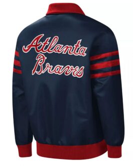 Navy The Captain II Atlanta Braves Full-Zip Satin Jacket