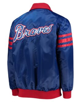 Royal Blue The Captain III Atlanta Braves Varsity Satin Jacket
