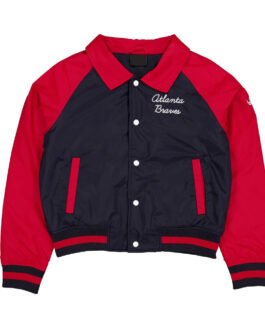 Atlanta Braves Navy and Red Throwback Jacket