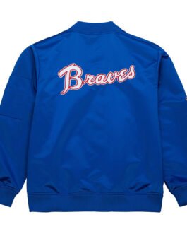 Atlanta Braves Vintage Logo Royal Lightweight Satin Jacket