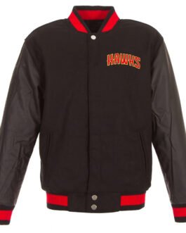 Atlanta Hawks Varsity Black Wool/Leather Jacket
