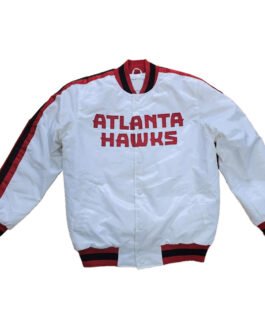 Classic Atlanta Hawks White Satin Jacket
