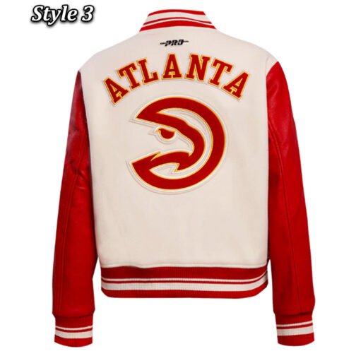 Atlanta Hawks Retro Classic Rib Varsity Jacket - Image 7