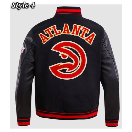Atlanta Hawks Retro Classic Rib Varsity Jacket - Image 8
