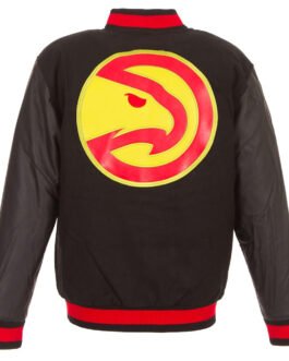 Atlanta Hawks Varsity Black Wool/Leather Jacket