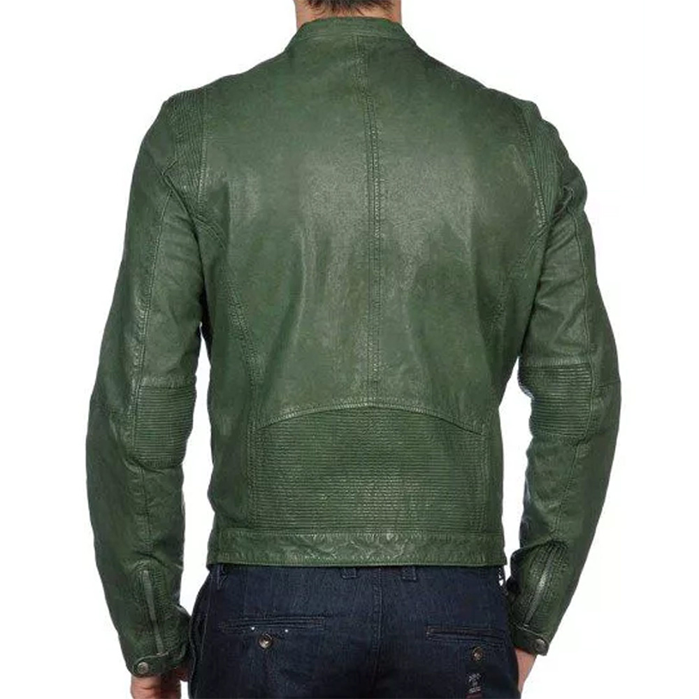 Austin & Ally S04 Ross Lynch Green Leather Jacket - Image 3