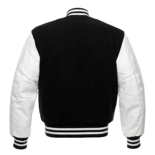 Australia Cricket Team Varsity Black and White Jacket - Image 2