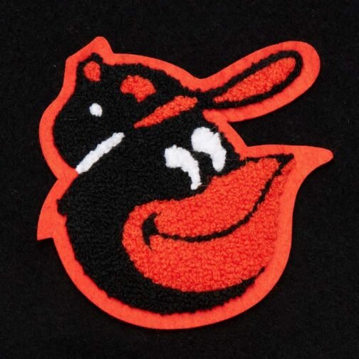 Baltimore Orioles Black Out Vintage Logo Varsity Jacket - Image 6