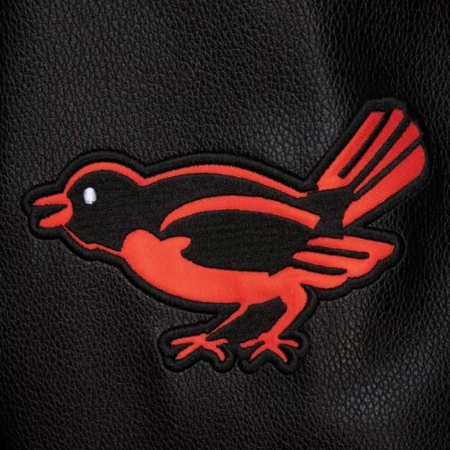 Baltimore Orioles Black Out Vintage Logo Varsity Jacket - Image 8