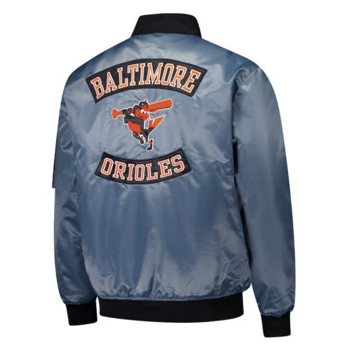 Baltimore Orioles Charcoal Bomber Full-Zip Jacket - Image 2