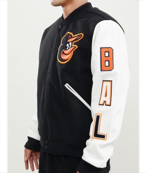 Baltimore Orioles Black and White Letterman Jacket - Image 6