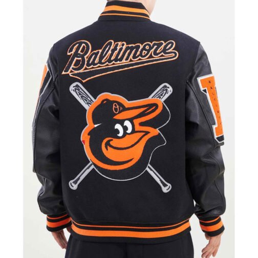 Baltimore Orioles Mashup Black Varsity Jacket - Image 2