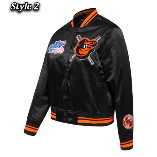 Baltimore Orioles Mashup Classic Rib Satin Jacket - Image 6