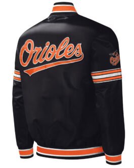 Baltimore Orioles Midfield Black Satin Jacket