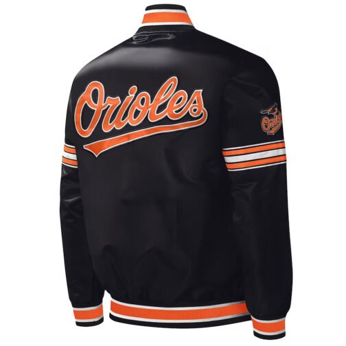 Baltimore Orioles Midfield Black Satin Jacket - Image 2