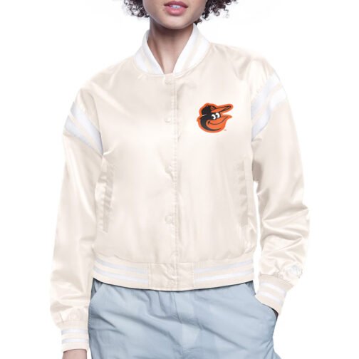 Baltimore Orioles Printed Logo Varsity Satin Jacket - Image 4