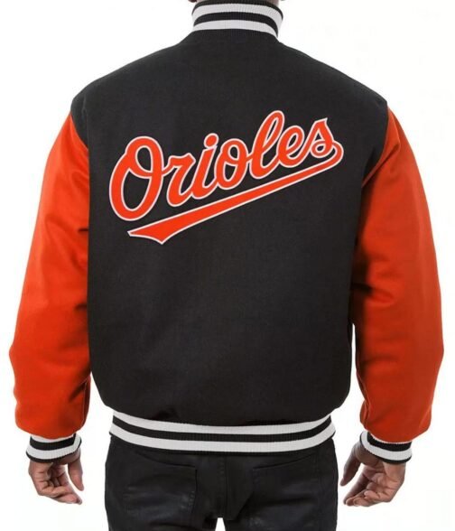 Baltimore Orioles Orange/Black Wool Varsity Jacket - Image 2
