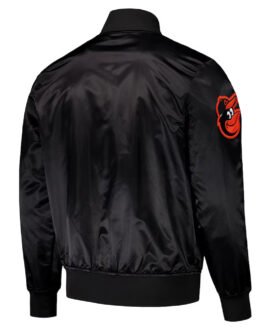 Baltimore Orioles Wordmark Black Satin Jacket