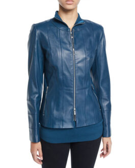 The Good Fight S03 Erica Tazel Blue Leather Jacket