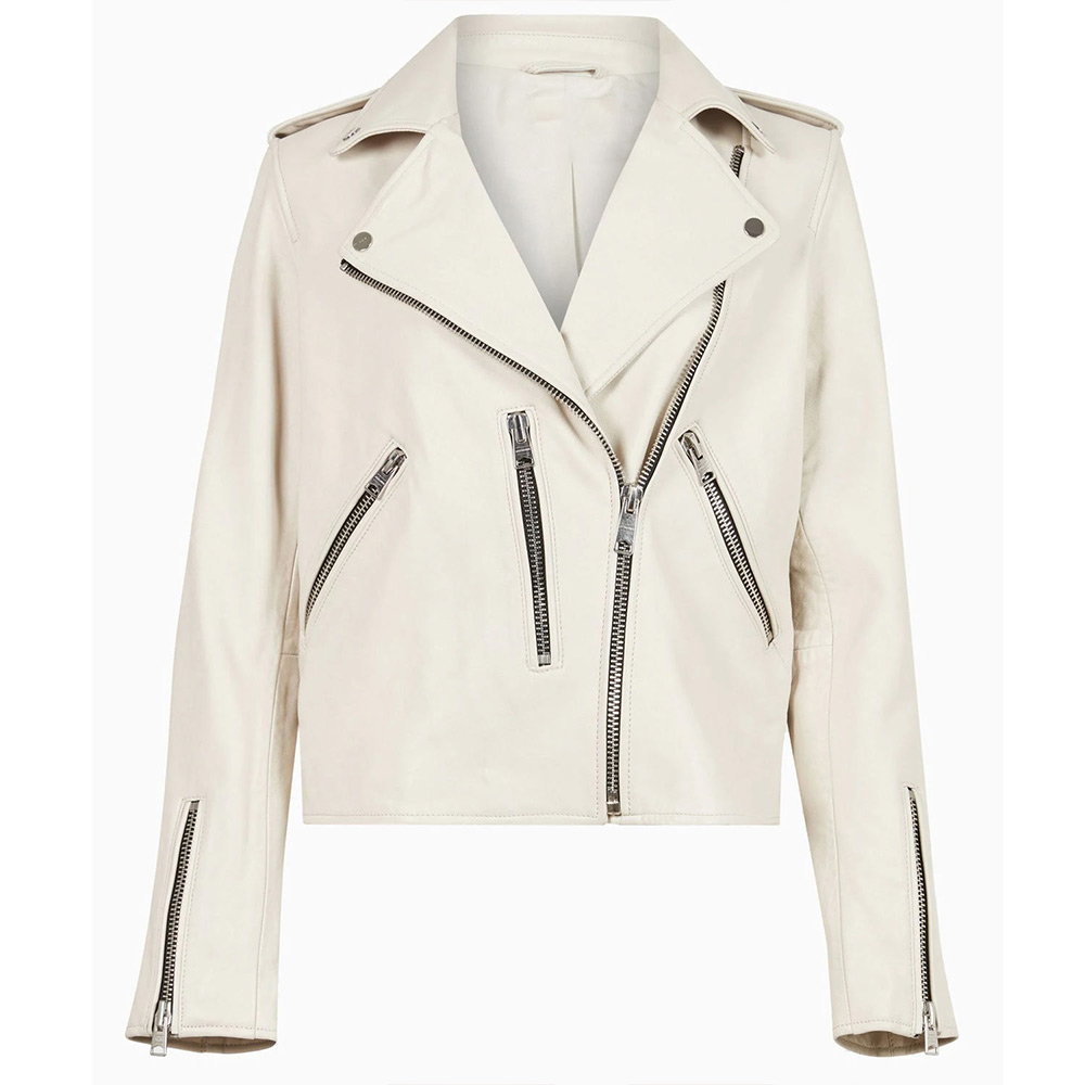 Antonia Lofaso Beachside Brawl White Leather Jacket