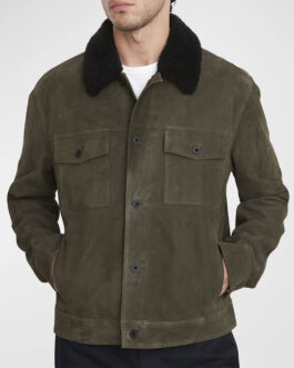 Jensen Ackles Big Sky Season 3 Green Suede Leather Jacket