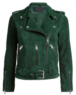 Behind Her Eyes Simona Brown Green Suede Jacket