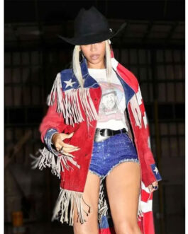 Beyonce American Flag Fringe Jacket