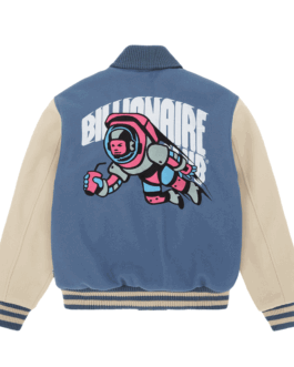 Cafeteria BBC Blue and Off-White Letterman Jacket
