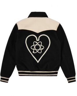 BBC Western Varsity Black Wool Jacket with Cream Contrast