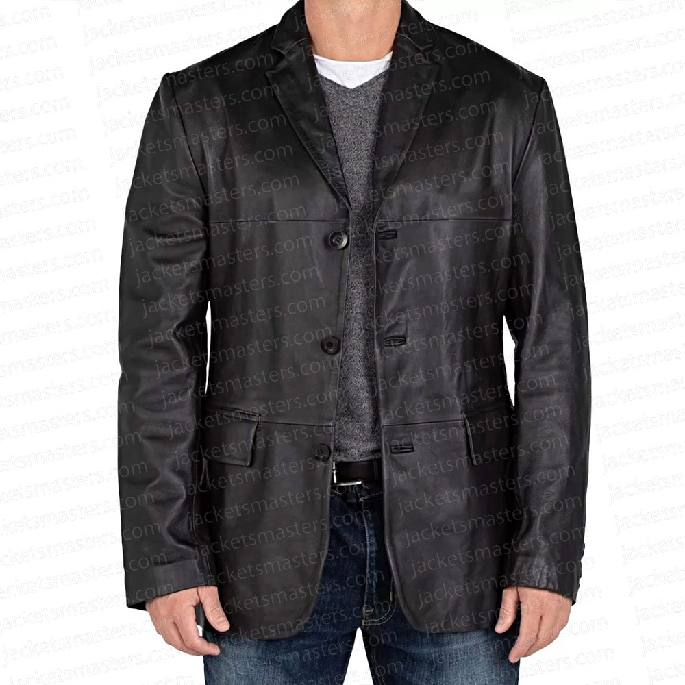 Daisy Jones & The Six Sam Claflin Leather Blazer