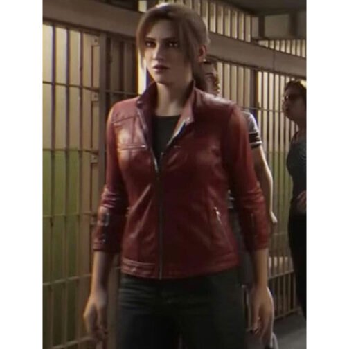 Biohazard Death Island Claire Redfield Leather Jacket - Image 7
