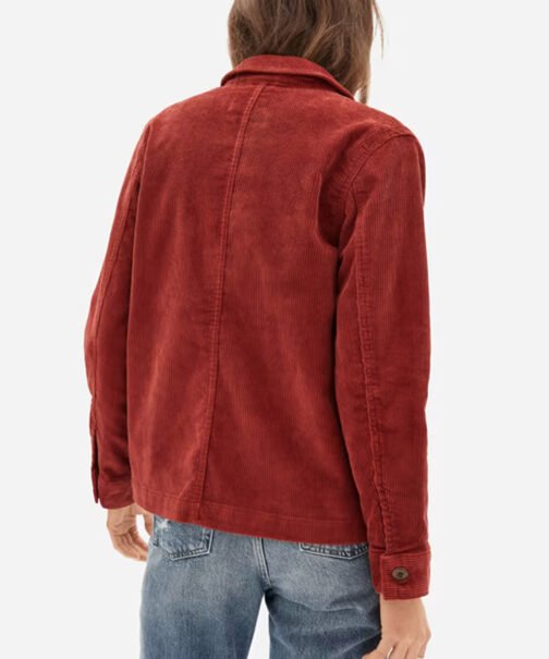 Diana Silvers Birds of Paradise Corduroy Red Jacket - Image 2