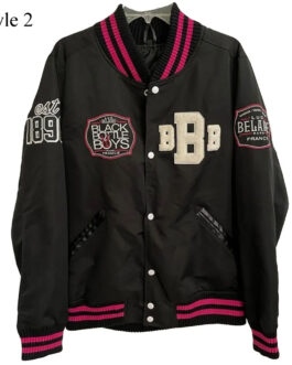 Black Bottle Boy Bomber Black Jacket