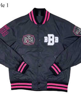 Black Bottle Boy Bomber Black Jacket