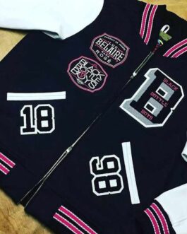 Black Bottle Boys Black and White Varsity Jacket