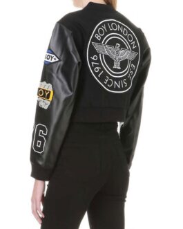 Boy London Black Crop Letterman Jacket