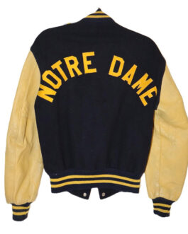 Black/Tan Fighting Irish Notre Dame Varsity Jacket