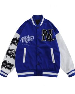 Letterman Blackberry Smoke Embroidered Jacket